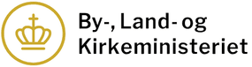By, Land- og Kirkeministeriet logo