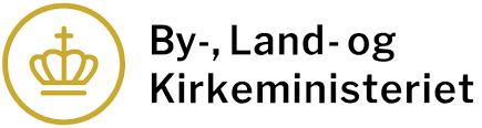 By, Land- og Kirkeministeriet logo